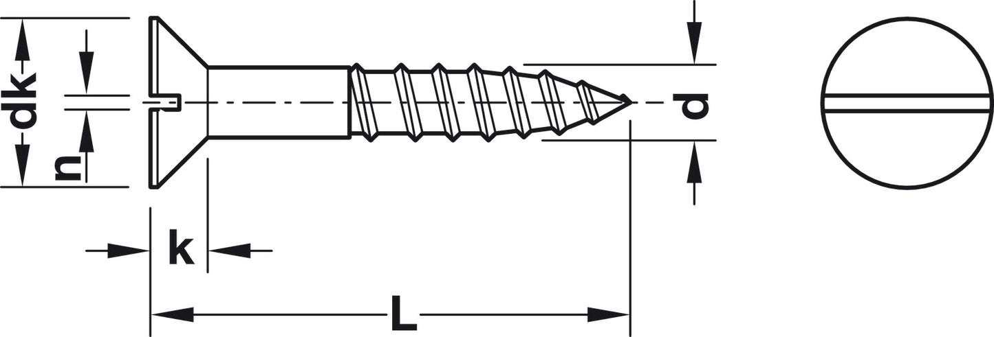 Flat Countersunk Head Screw, Brass