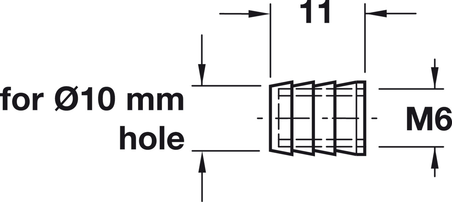 Glue-in sleeve, Plastic (polyamide)