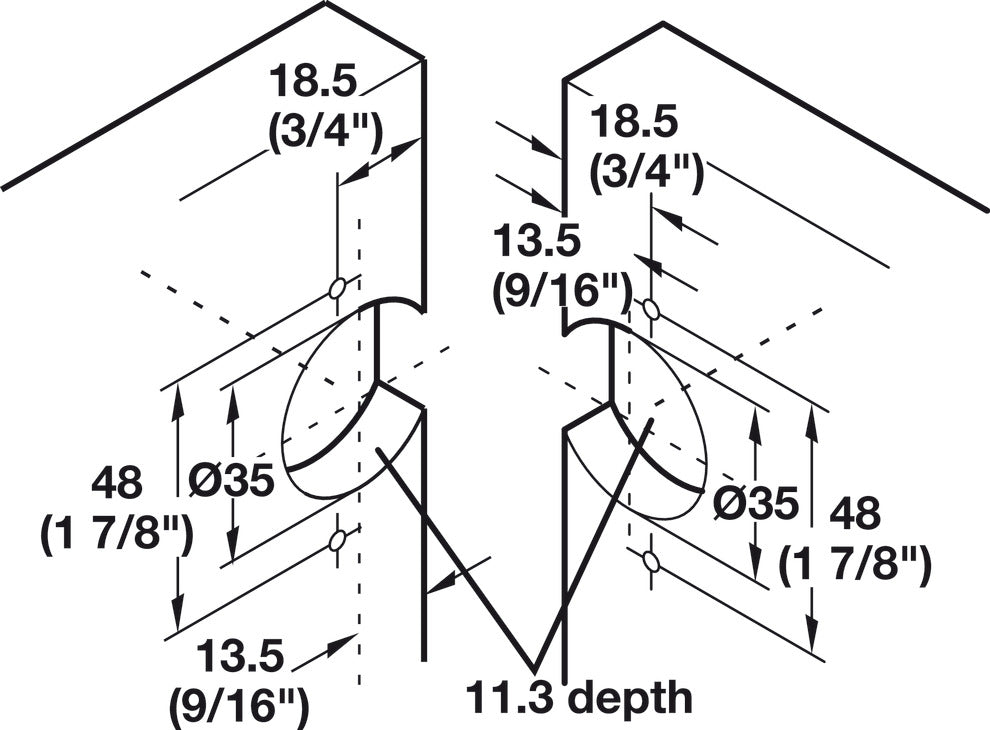 Pie-Cut Corner, 78° Opening Angle