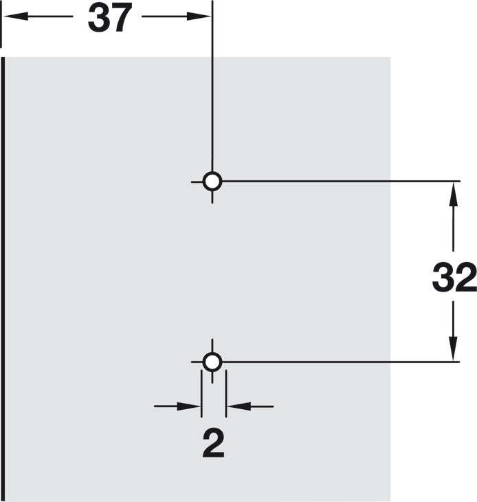 Clip Mounting Plate, Salice, without Pre-Installed Mounting Screws