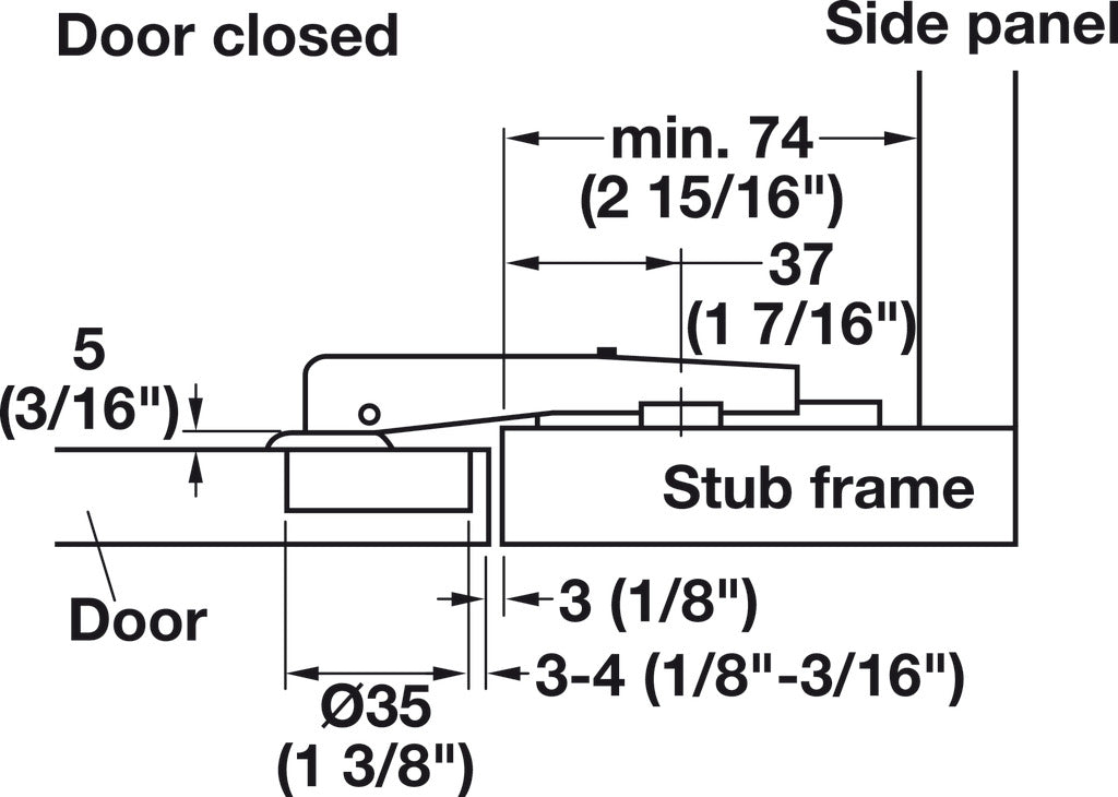 Blind Corner Concealed Hinge, Salice, 110° Opening Angle, Nickel-Plated