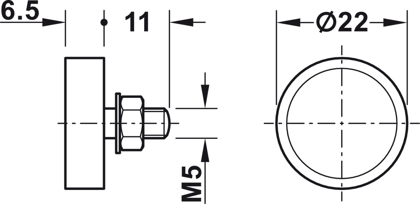 Magnetic Catch, 3 kg Pull, M5 Thread