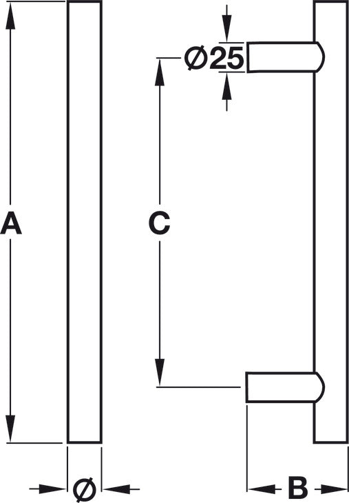 Pull Handle, Stainless Steel