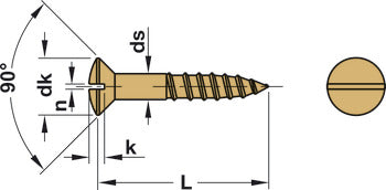 Countersunk Head Screw, Partial Thread
