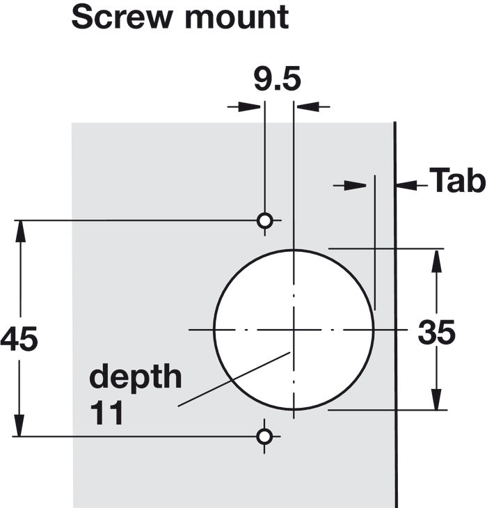 Blind Corner Concealed Hinge, Salice, 94° Opening Angle, Self Close, Inset Mounting, Nickel-Plated