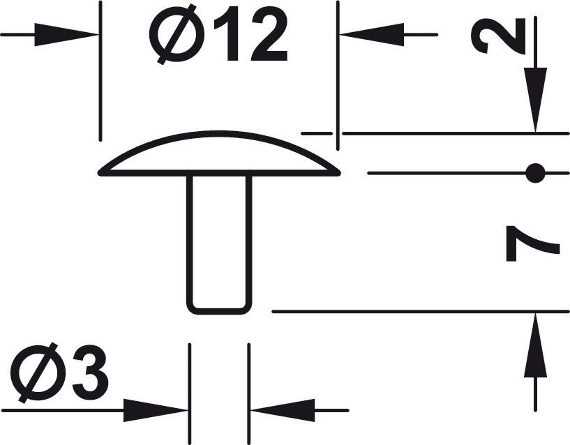 Trim Cap, Press-Fit in Confirmat Head, For screws with central hole 3.0 mm