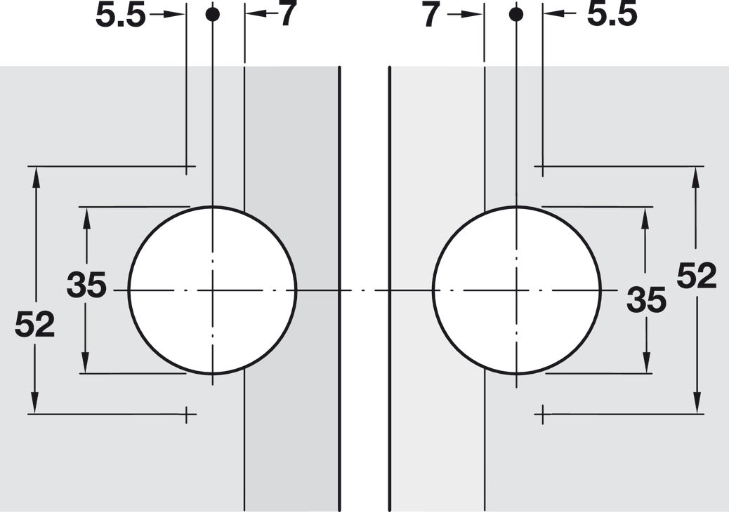 Miter Flap Hinge, 90° Opening Angle