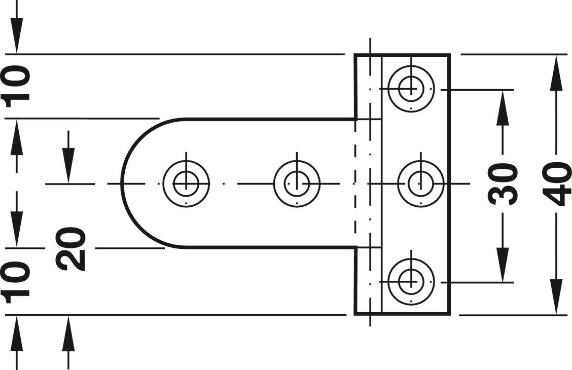 Cranked Butt Hinge, Neuform, Brass, for Overlay Doors