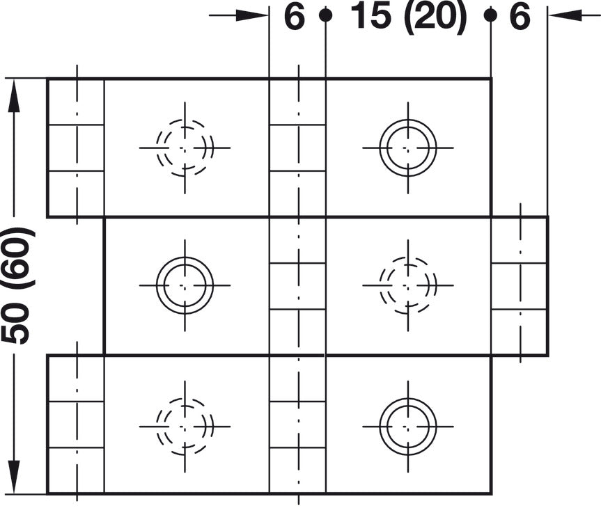 Screen Hinge, 3-Part, Pivotable