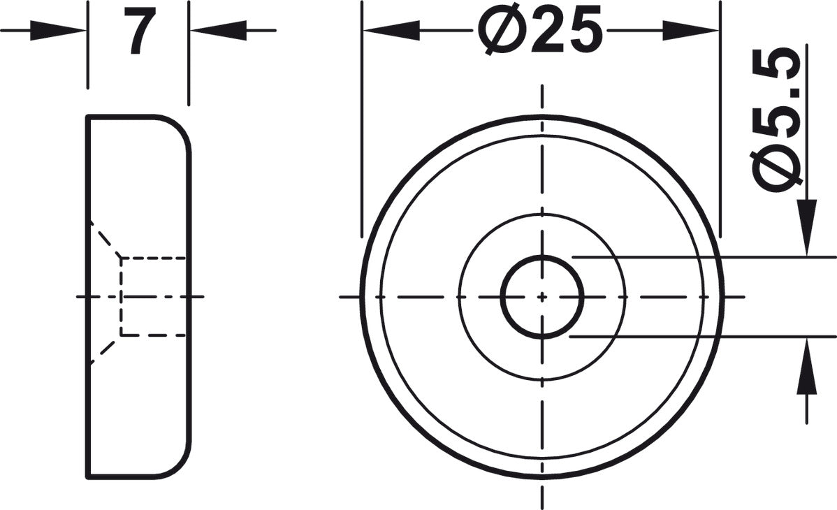 Magnetic Catch, 3.6 kg Pull, For metal cabinets