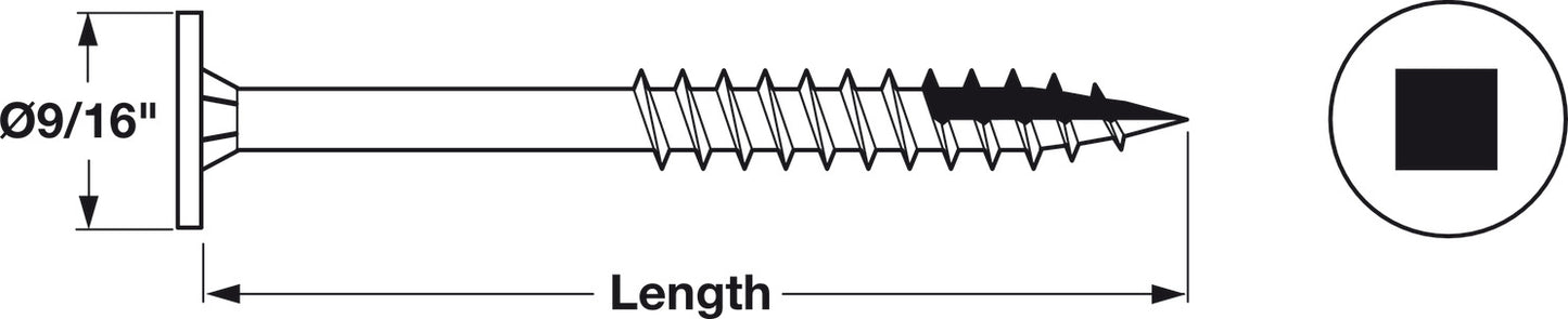 PowerHead Screws, for Wood, #2 Square Drive