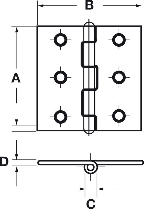 Furniture Hinge, with Fixed Pin, 5 Knuckles