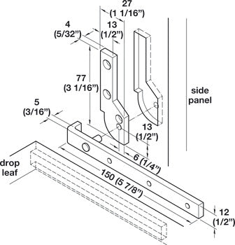 Desk Pivot Hinge, 90° Opening Angle