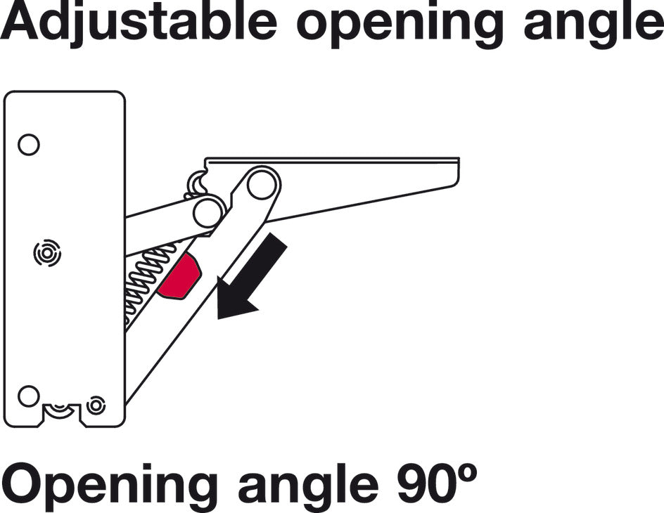 Swing-Up Fitting, Swingtop II for Wood Doors