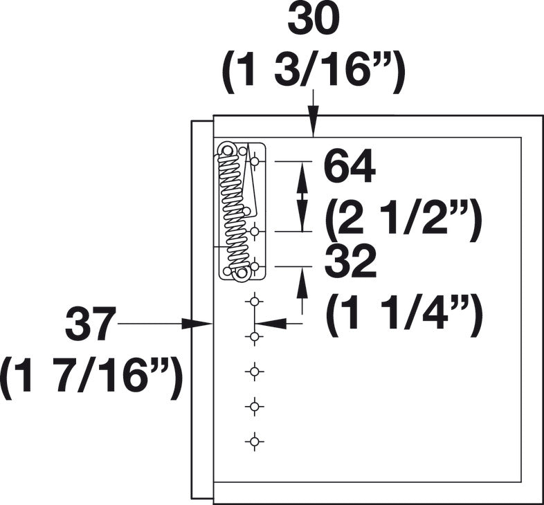 Swing-Up Fitting, Swingtop II for Wood Doors