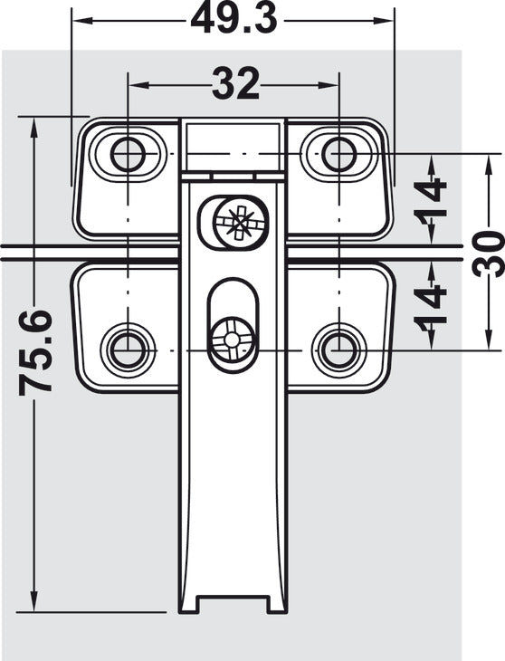 Connecting Hinge, for Doors with 20 mm (13/16") Aluminum or Wood Frame