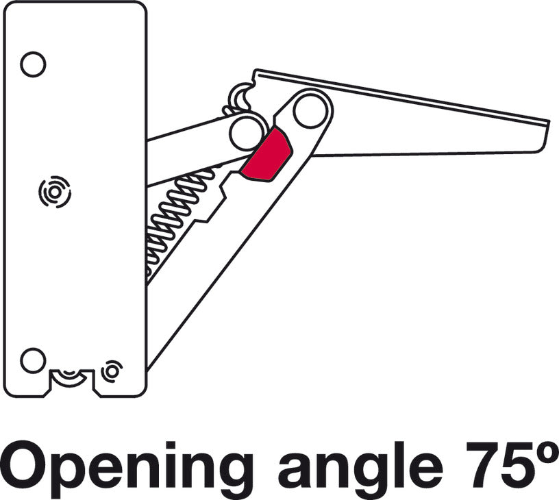 Swing-Up Fitting, Swingtop II for Wood Doors