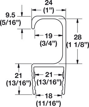 Continuous Handle, Matt, Aluminum