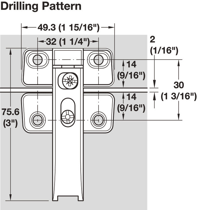 Connecting Hinge, for Doors with 20 mm (13/16") Aluminum or Wood Frame