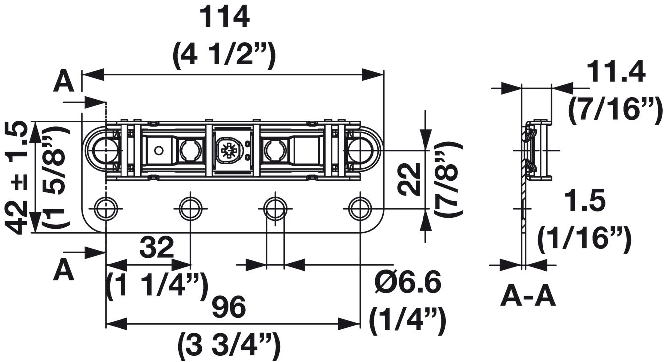 Optional Full Overlay Door Bracket for 5 Piece Doors, for Free Flap 1.7 and 3.15, Free Up and Free Swing