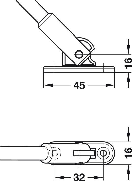 Flap Stay, with Speed-Mount Bracket