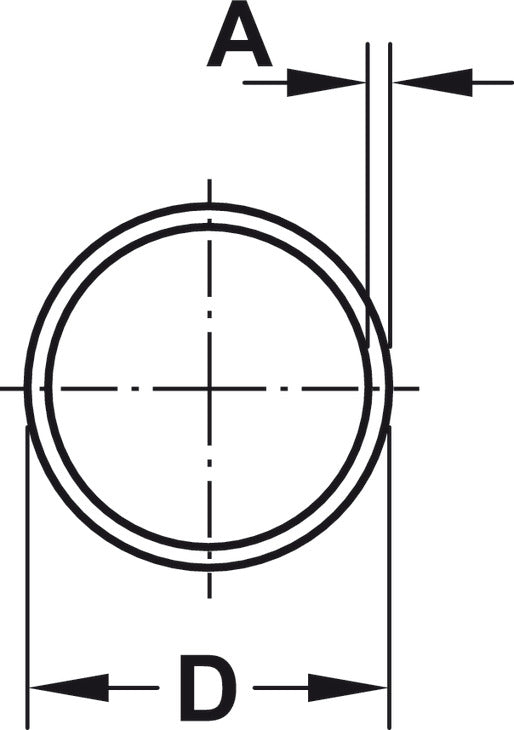 Round Wardrobe Tube, KV 750 5 Series, Ø33 mm (1 5/16")
