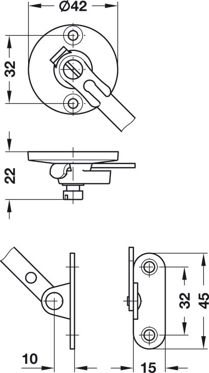 Flap Stay, with Catch