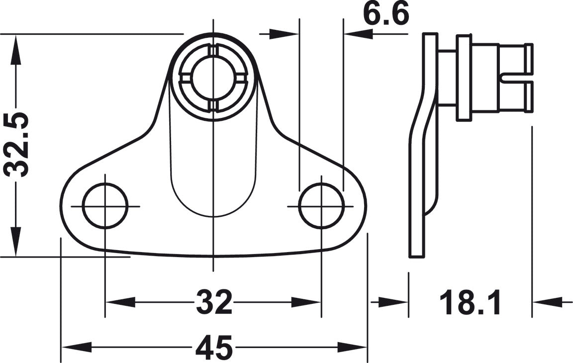 Maxi Cabinet Bracket, Nickel Plated
