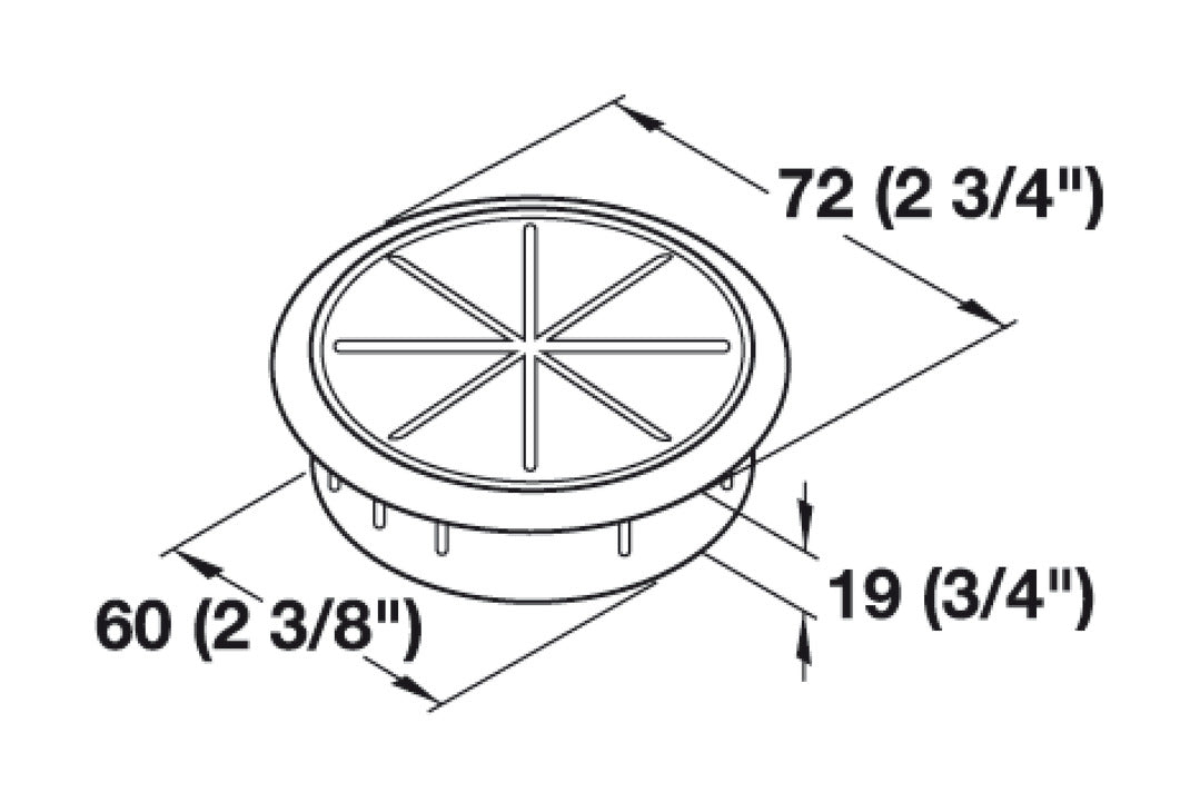 Plastic Cable Grommet, One-Piece, Flexi-Top