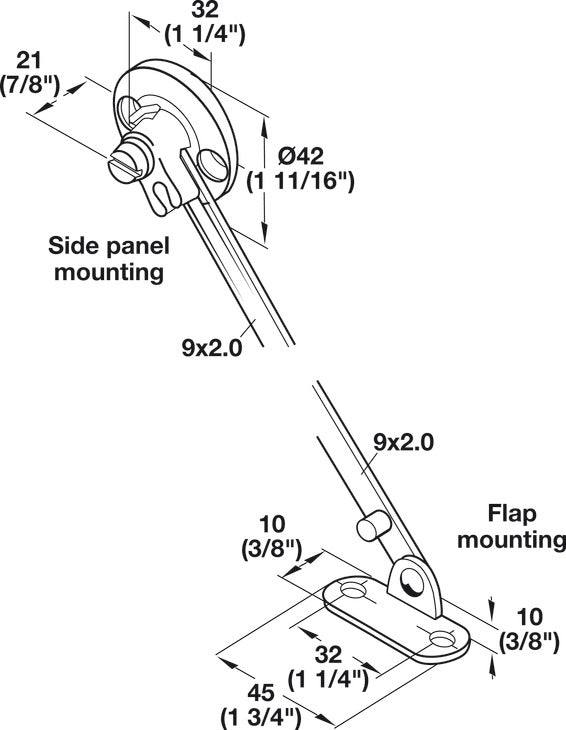 Flap Stay, with Catch