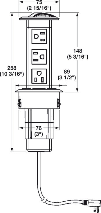 Pop-Up Power Station, 3 Outlet