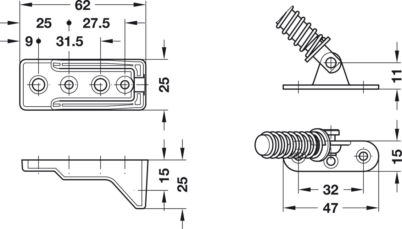 Flap Ex Flap Hinge, for Laundry Hampers