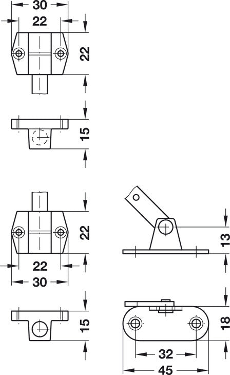Flap Stay, Star Stop with Brake, Without magnet