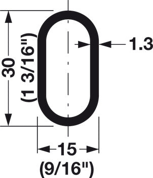Aluminum Oval Wardrobe Tube, 8'