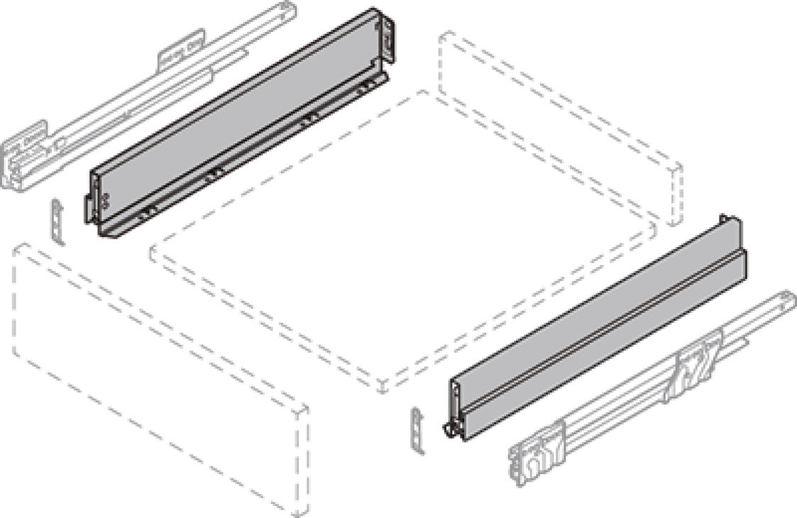 Double-Wall Drawer System Frame, Drawer side height 90 mm, Nova Pro Scala