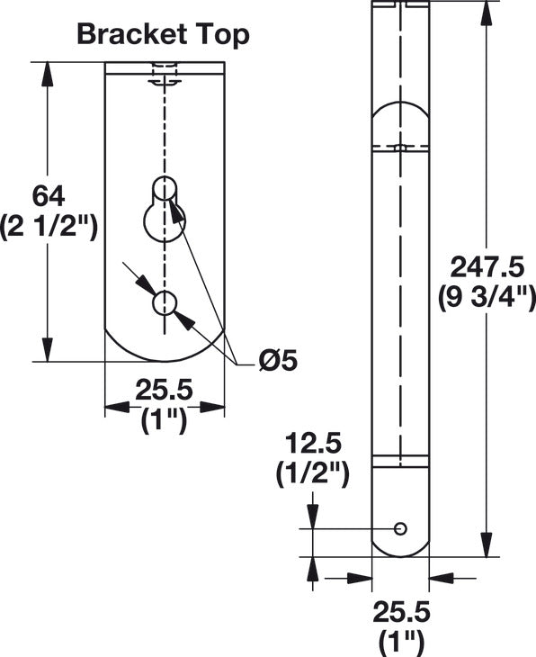 Wardrobe Bracket, for Oval Wardrobe Tube