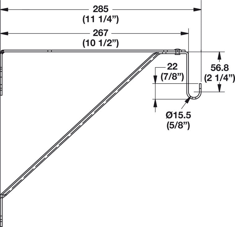 Wardrobe Bracket, for Oval Wardrobe Tube
