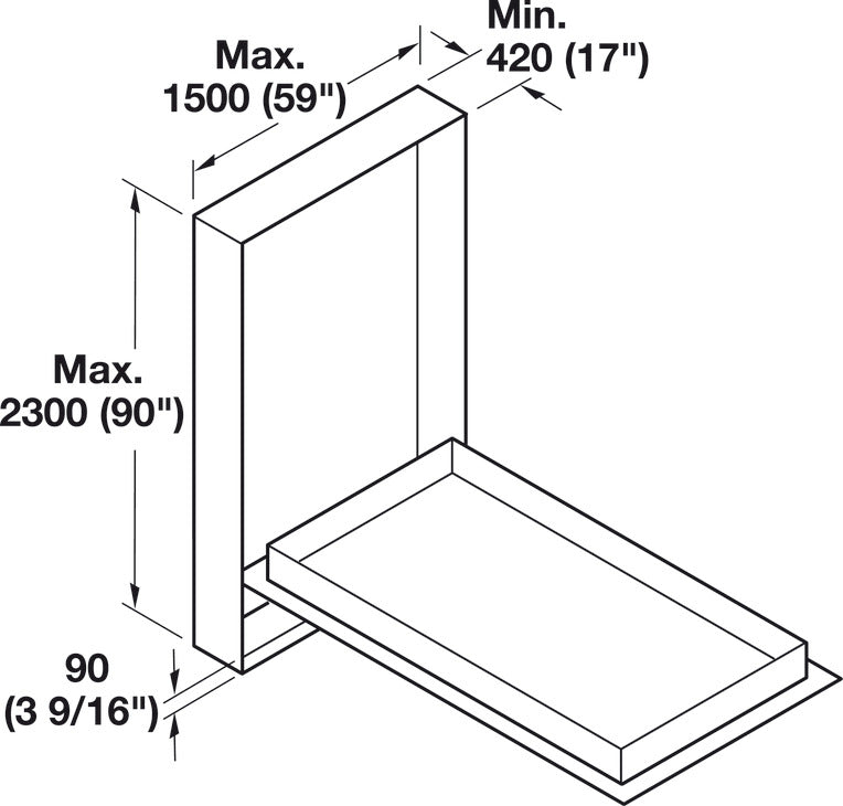 Foldaway Bed Fitting Set, for Lengthwise Mounting