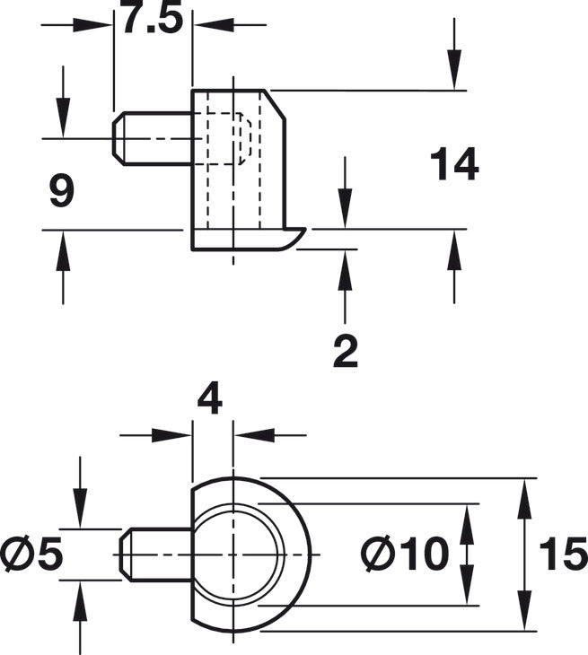 Shelf Support, Ø5 mm