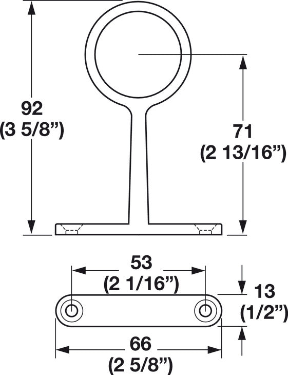 Center Support, for Round Wardrobe Tube, TAG Synergy Collection