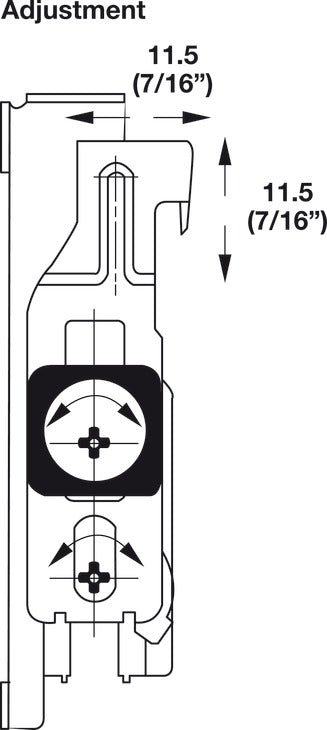 Concealed Cabinet Hanger, for Wall Rail Suspension, 143 lb. Load Capacity