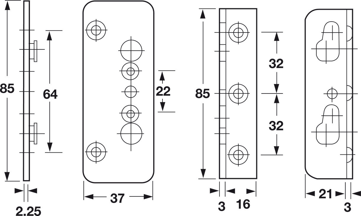 TOMMO Bed Fitting, 85 mm