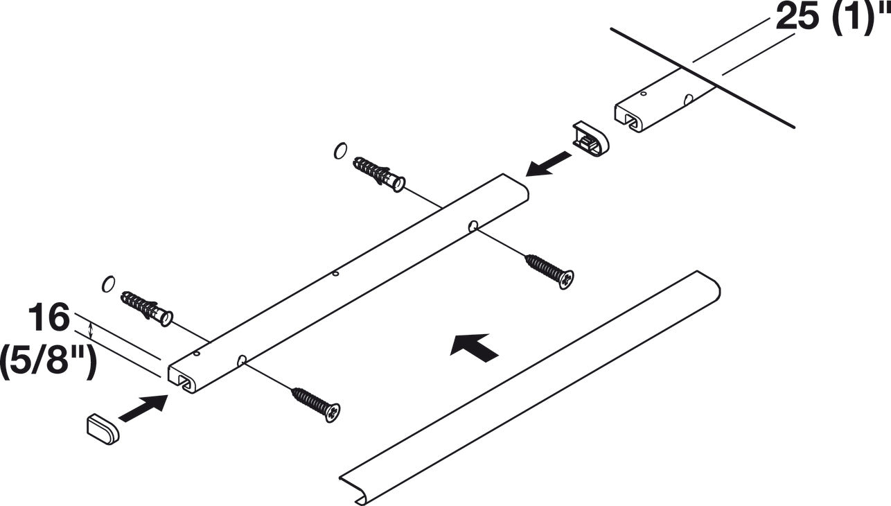 Grooved Profile, Backsplash Railing System