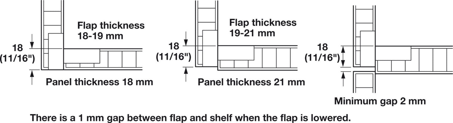 Flap Hinge, 3-Way Adjustable and Detachable, Zinc