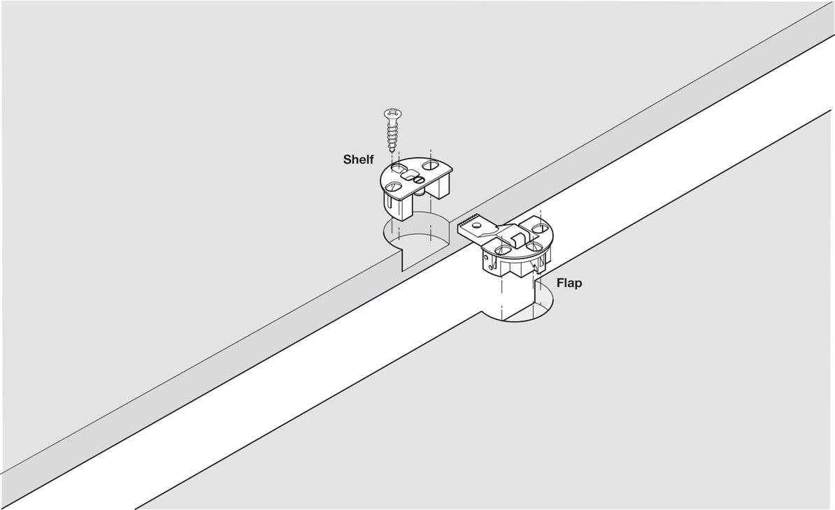 Flap Hinge, 3-Way Adjustable and Detachable, Zinc