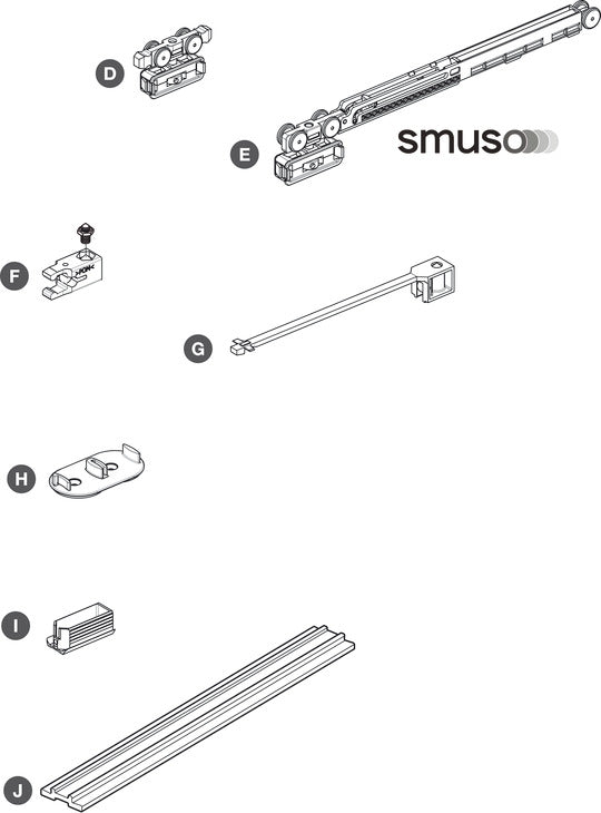 Sliding Door Hardware, Slido F-Line21 20A, set