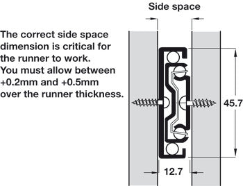 Accuride 3832HDSC Self-Close Heavy Duty, Telescopic Side Mounted Cam Adjust Slide, Full Extension, 100 lbs Weight Capacity