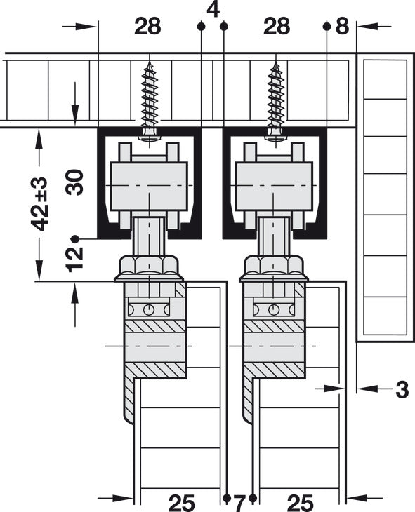 Sliding Door Hardware, HAWA Dorado 40 Infront, Set