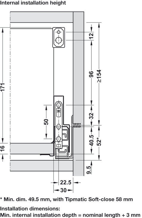 Railing set, rectangular, For Nova Pro Scala drawers
