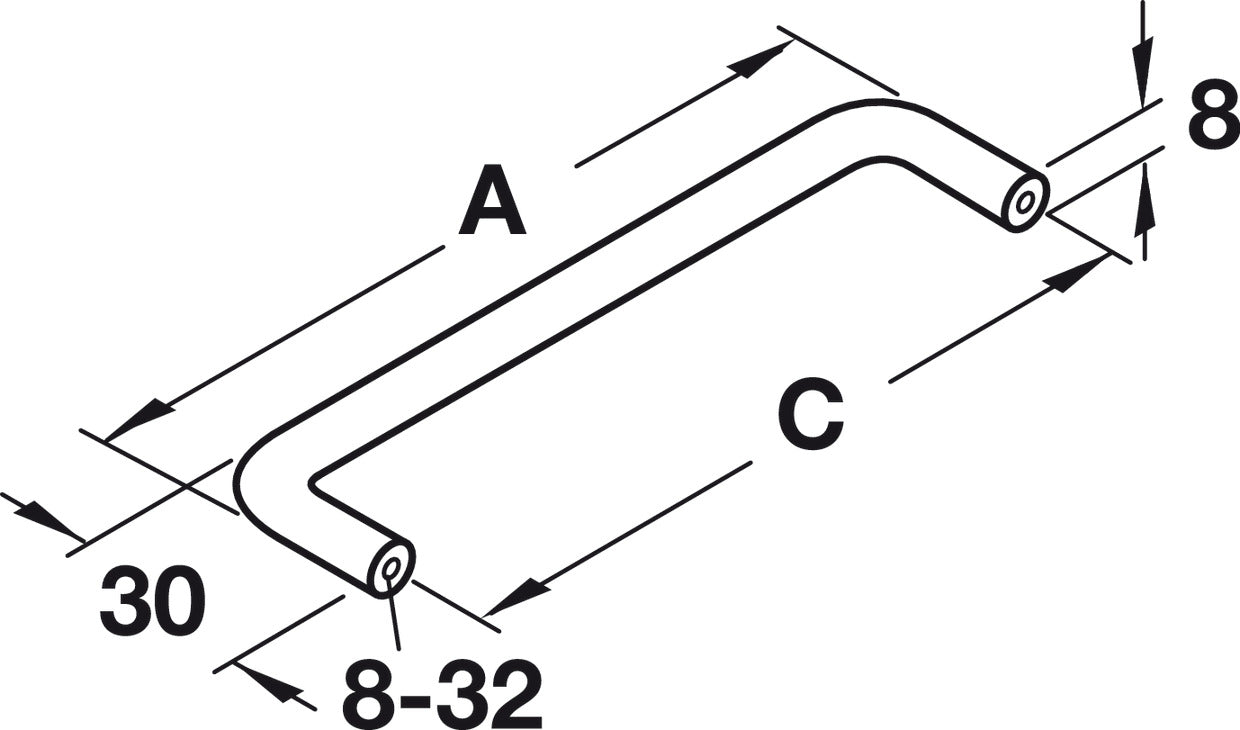 Handle, Steel or Brass